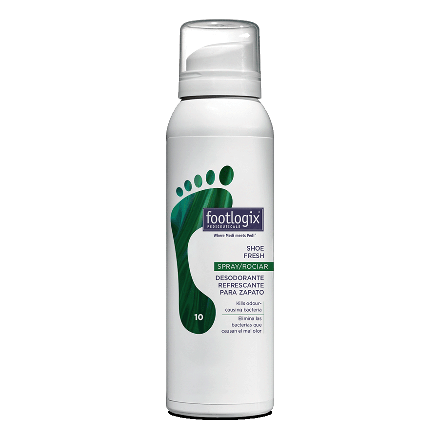 Footlogix shoe freshener spray on a white background
