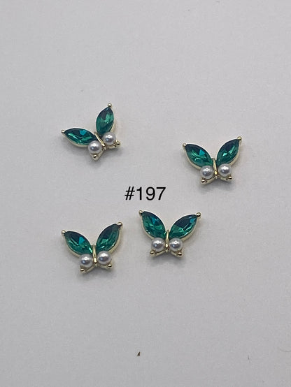 3D Charms Butterflies w Rhinestones #91