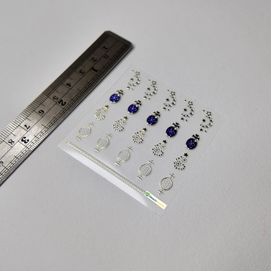 Purple Christmas Ornament and Tree Sticker Decal