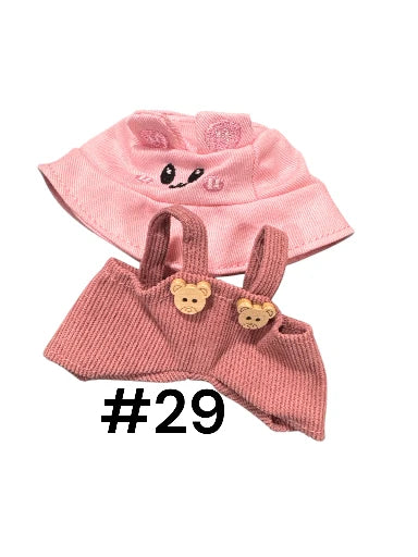Doll Clothes fits Labu  #029 Pink Overalls with Hat