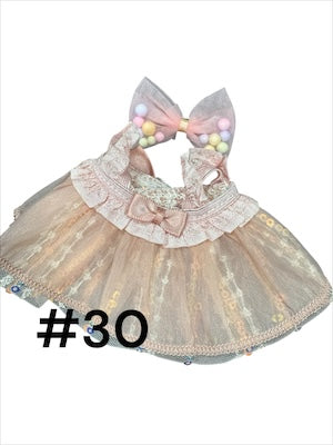 Doll Clothes fits Labu  #030 Pink Dress and Bow
