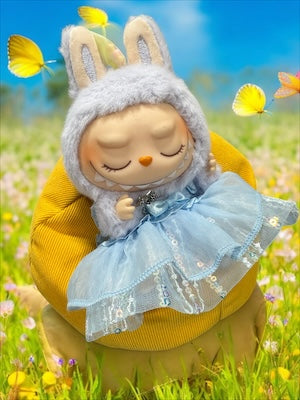 Doll Clothes fits Labu  #025 Blue Dress