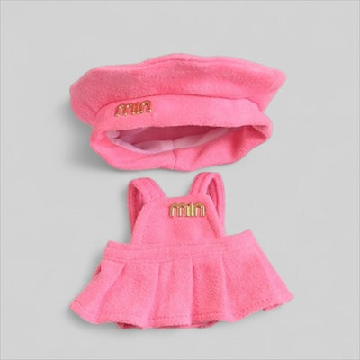 Doll Clothes fits Labu  #065 Dress + Beret Pink