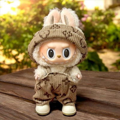 Doll Clothes fits Labu  #057 Designer Overalls + Hat