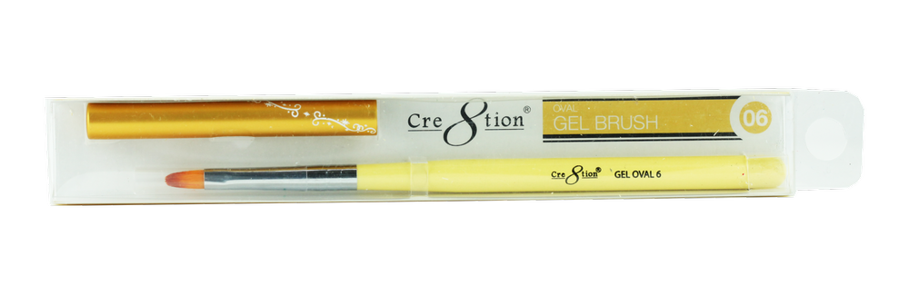 CRE8 Oval Gel Brush with Yellow Wood Handle - Size 10