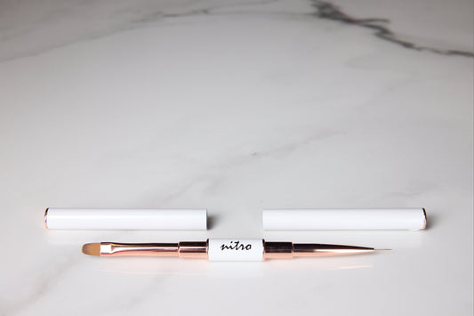 NITRO Dual End White Handle Gel Brush