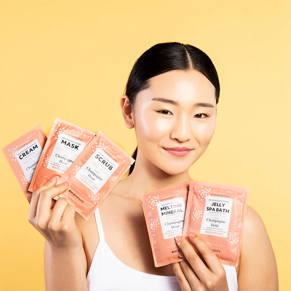 Avry Beauty Total Gel-Ohh! 5 Step Pedi Kit - Champagne Toast / Champagne Hour