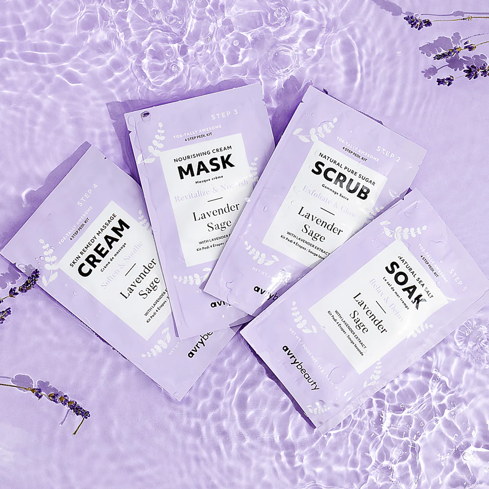 Avry Beauty 4 Step Pedi Kit - Lavender Sage