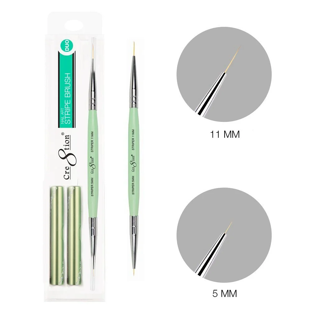 CRE8TION Nail Art Painting Brush Gel Brush Mini Striper Duo