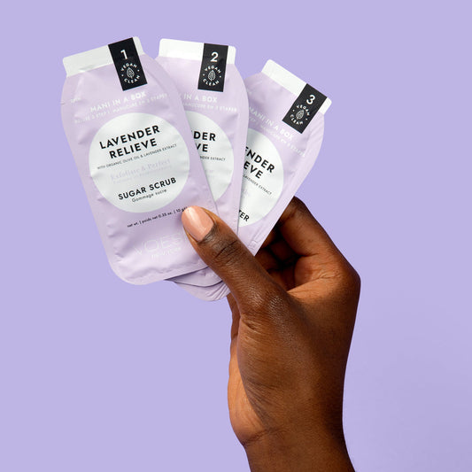 Voesh Mani in a Box Waterless 3 Step - Lavender Relieve (Single Kit)