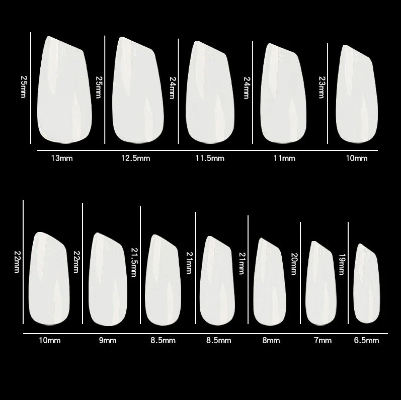 CRE Natural Slanted Nail Tips