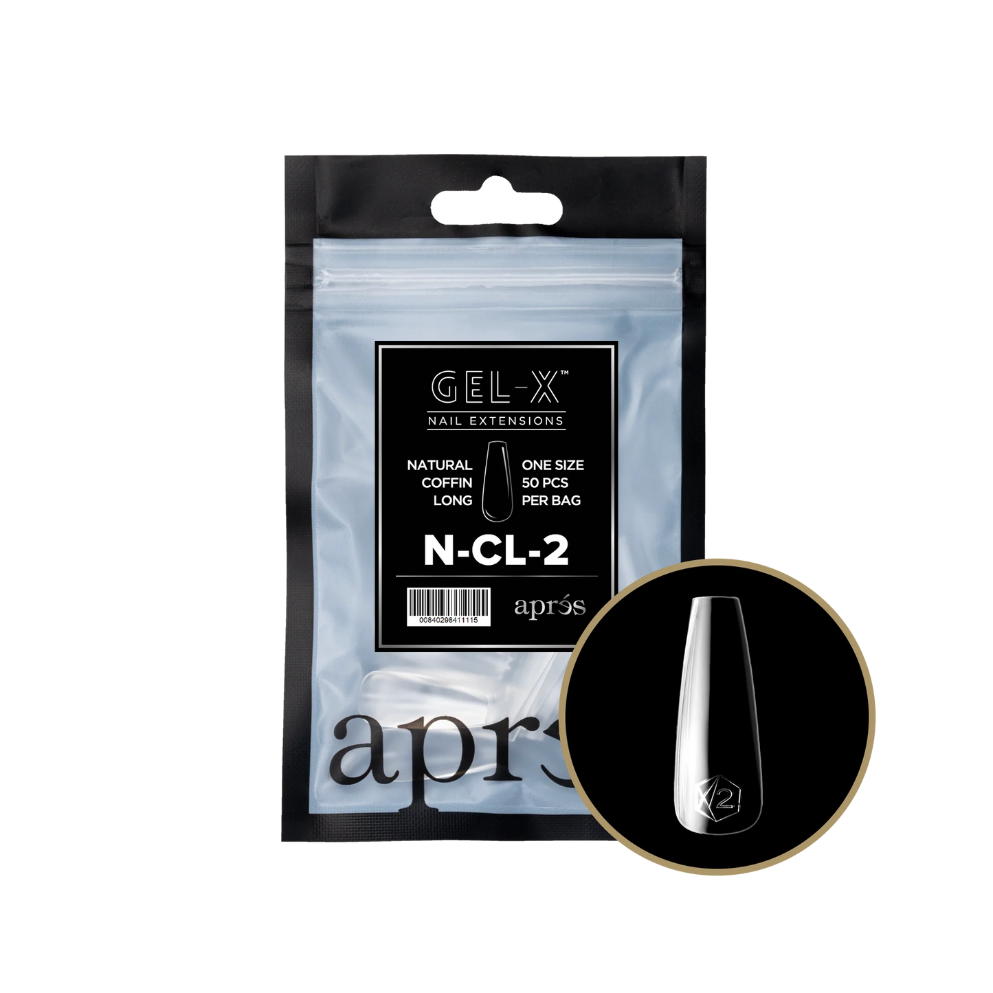 APRES GEL-X Natural Coffin Long Refill