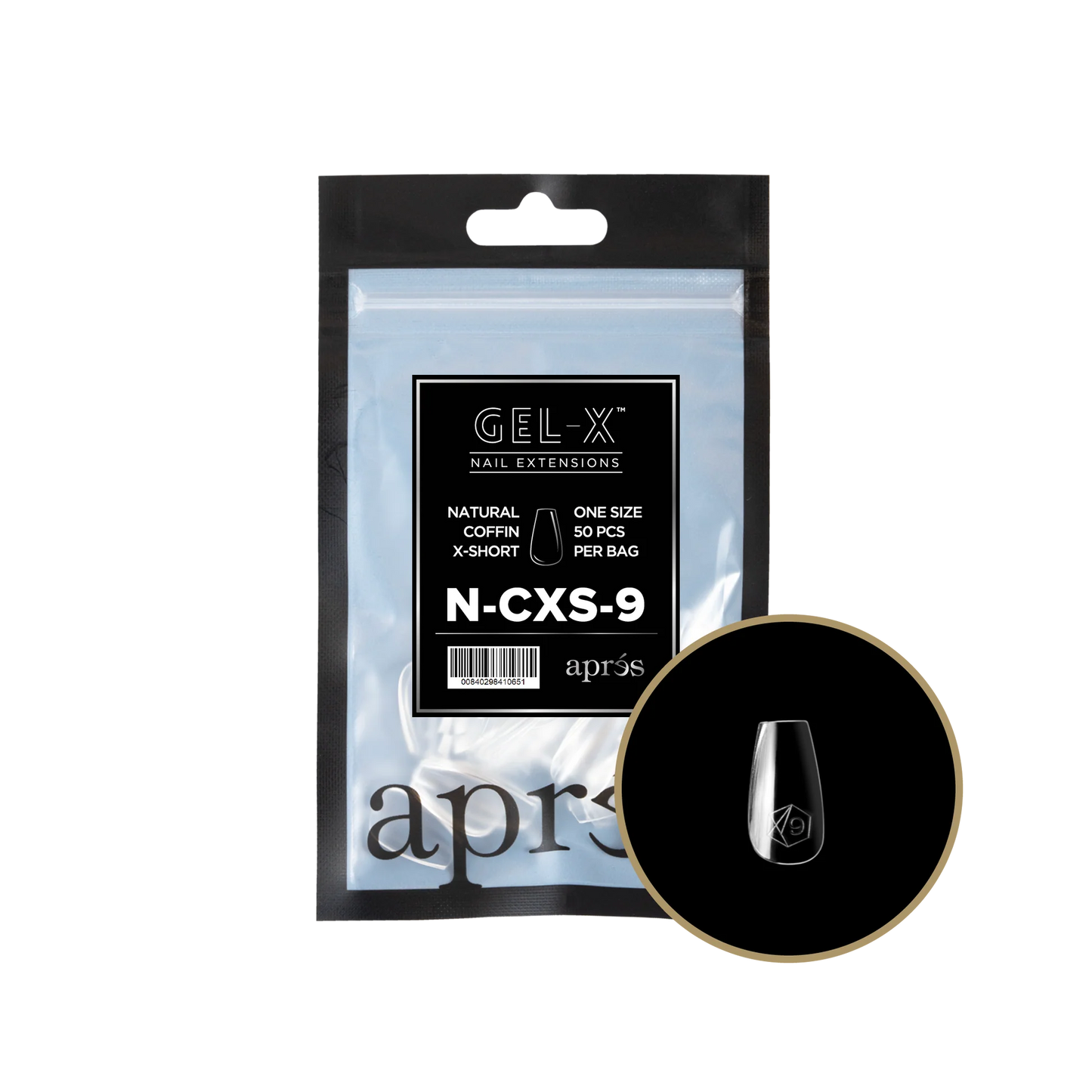 APRES Gel-X Natural Coffin Extra Short Refill