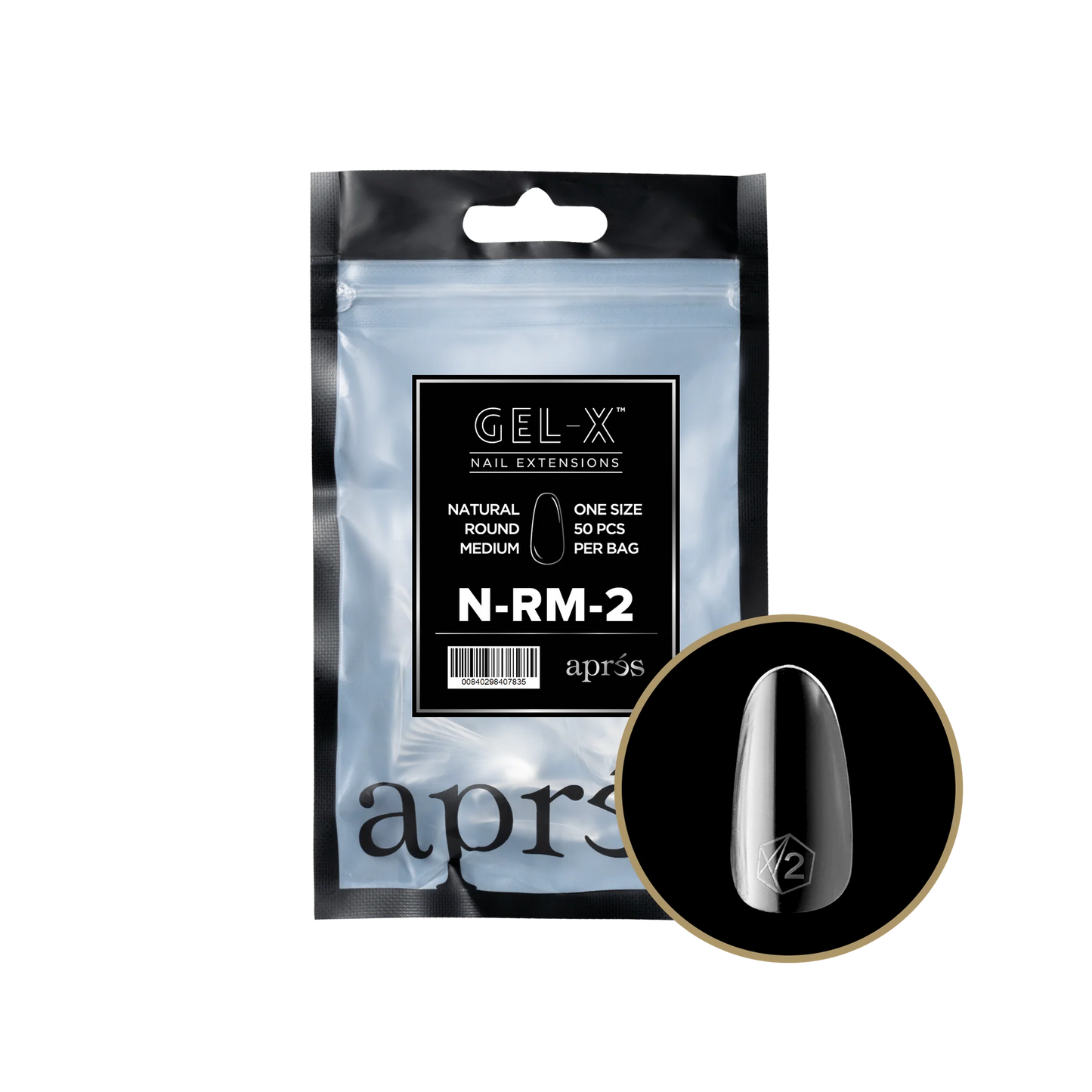 APRES Gel-X Natural Round Medium Refill