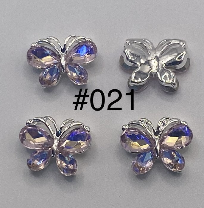 3D Charms Butterflies w Rhinestones #90
