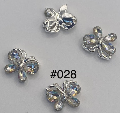 3D Charms Butterflies w Rhinestones #90