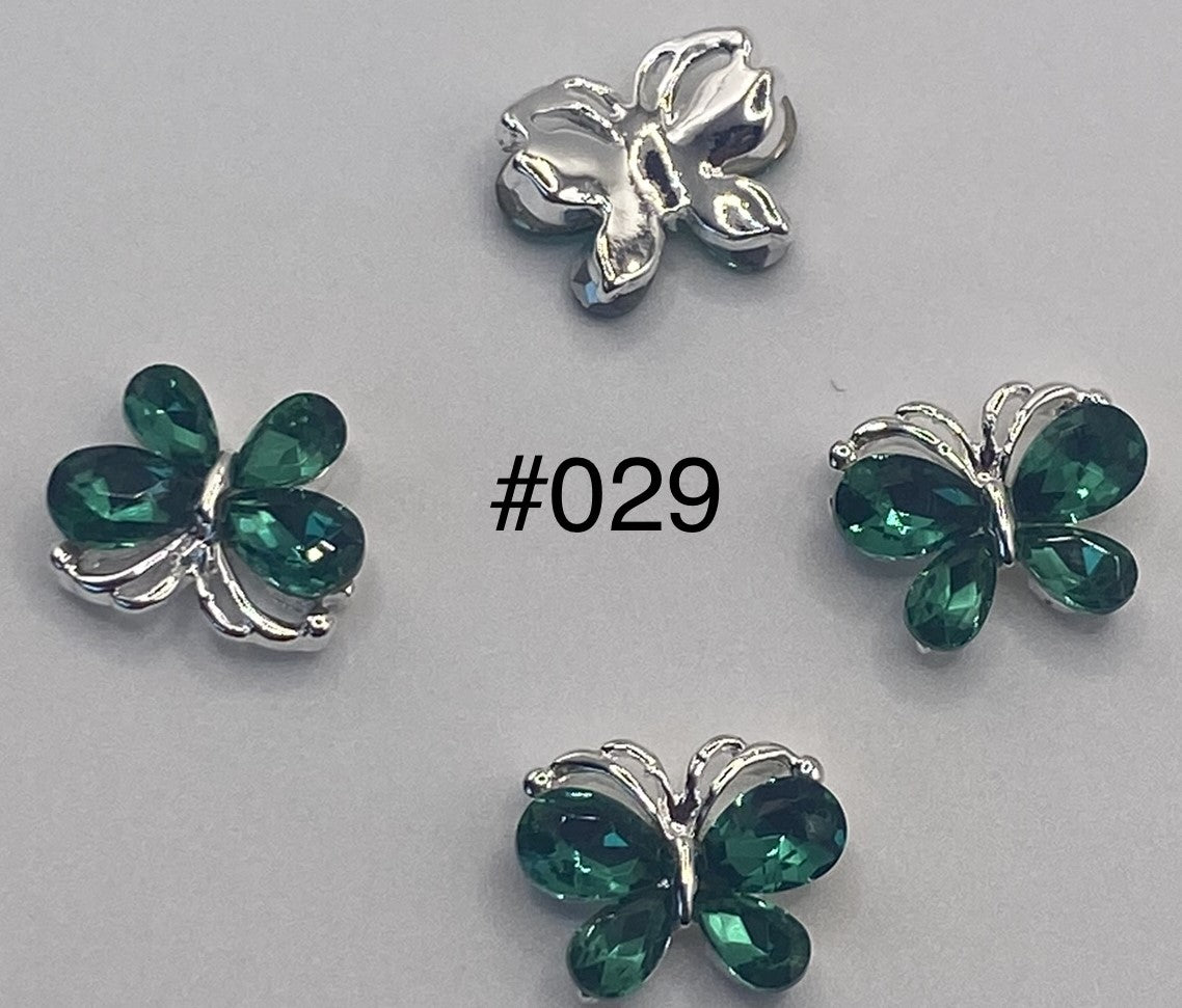 3D Charms Butterflies w Rhinestones #90