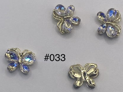 3D Charms Butterflies w Rhinestones #90