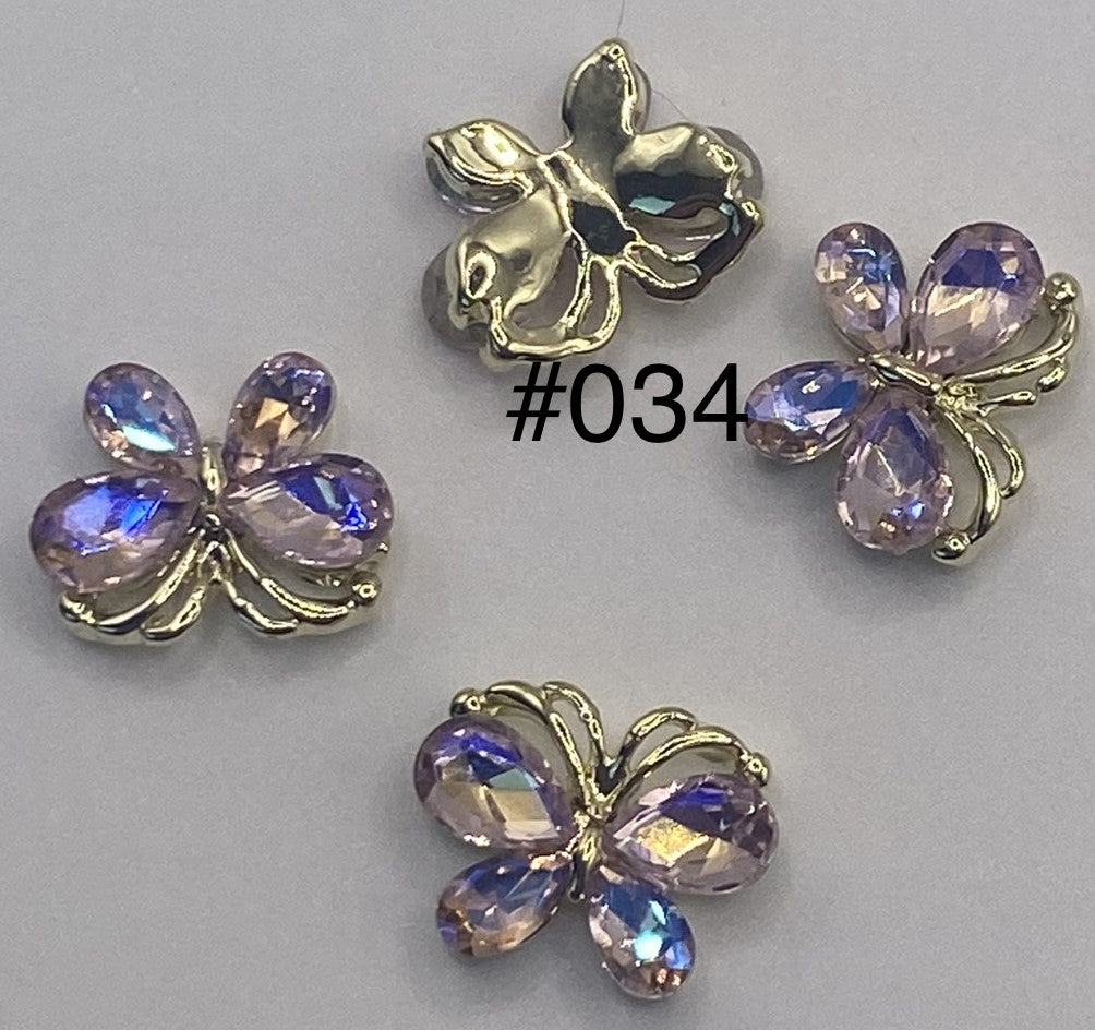 3D Charms Butterflies w Rhinestones #90