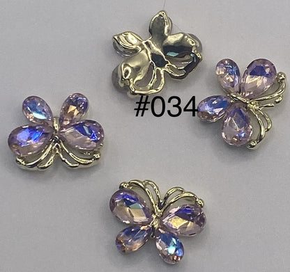 3D Charms Butterflies w Rhinestones #90