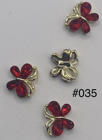3D Charms Butterflies w Rhinestones #90