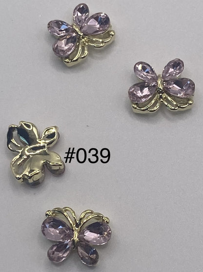3D Charms Butterflies w Rhinestones #90