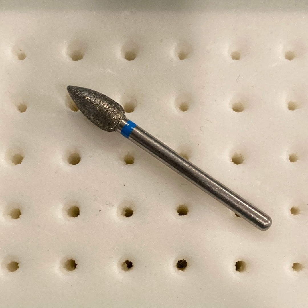 Diamond Football Shaped Cuticle Bit Large, Blue Band